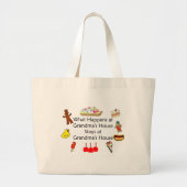 Wat er bij oma gebeurt grote tote bag (Voorkant)