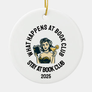 Wat er gebeurt bij Book Club Ornament, Grappig Ret Keramisch Ornament