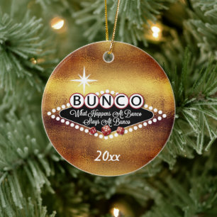 Wat er gebeurt bij Bunco Faux Gold Keramisch Ornament