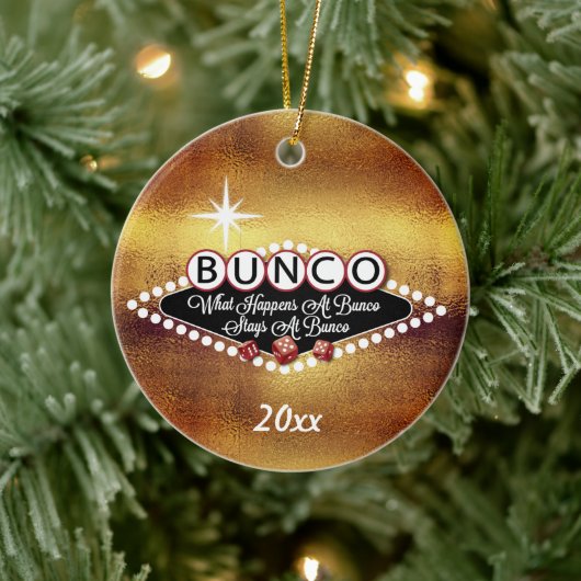 Wat er gebeurt bij Bunco Faux Gold Keramisch Ornament (Boom)