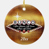Wat er gebeurt bij Bunco Faux Gold Keramisch Ornament (Achterkant)