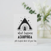 Wat er gebeurt bij het kamperen wordt het hele jaa briefkaart (Staand voorkant)