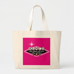 wat er gebeurt in Bunco-stadions bij Bunco Fun Grote Tote Bag