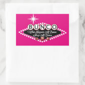 wat er gebeurt in Bunco-stadions bij Bunco Fun Rechthoekige Sticker (Tas)