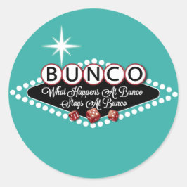 wat er gebeurt in Bunco-stadions bij Bunco Fun Ronde Sticker