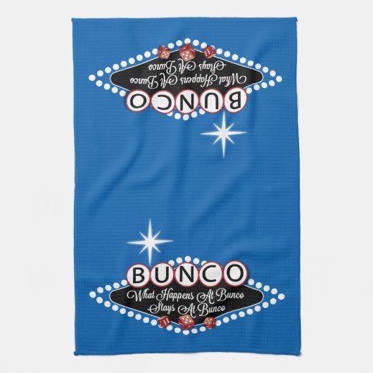 wat er gebeurt in Bunco-stadions bij Bunco Fun Theedoek (Verticaal)