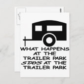 Wat er gebeurt in de trailerpark staat op het briefkaart (Voorkant / Achterkant)