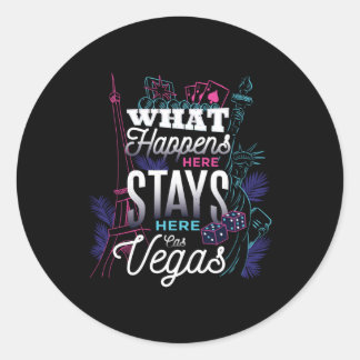 Wat er gebeurt in Las Vegas Funny Casino Ronde Sticker