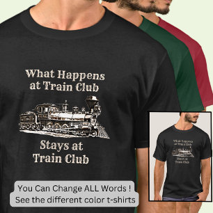 Wat er gebeurt in treinstations, stoomtrein t-shirt