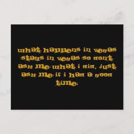 WAT ER GEBEURT IN VEGAS BLIJFT IN VEGAS, DAN IS ER BRIEFKAART (Voorkant)