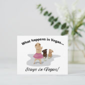 Wat er gebeurt in Vegas Pug Bachelor Party Ts, Gif Briefkaart (Staand voorkant)
