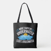 Wat er gebeurt onder water Funny Water Polo Tote Bag (Achterkant)