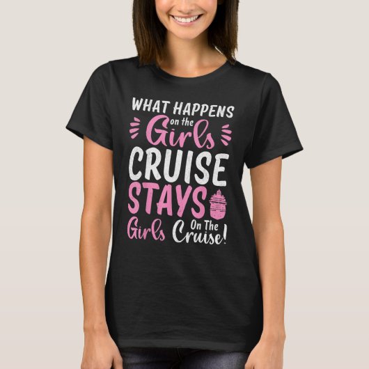 Wat er gebeurt op de cruise blijft op het cruisesc t-shirt (Voorkant)