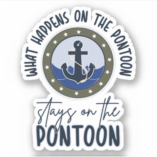 Wat er gebeurt op de ponton blijft op de ponton sticker (Voorkant)