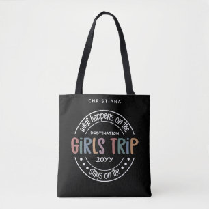 Wat er gebeurt op Girls Trip Aangepast Meidenweeke Tote Bag