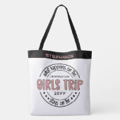 Wat er gebeurt op Meidenreis Aangepast Meidenweeke Tote Bag (Achterkant)