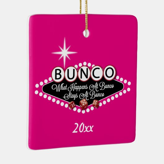 Wat er in Bunco gebeurt Keramisch Ornament (Rechts)