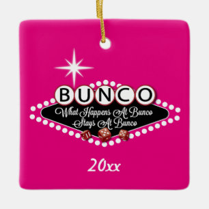 Wat er in Bunco gebeurt Keramisch Ornament