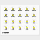 Wat er in de bibliotheek gebeurt.. ronde sticker (Vel)