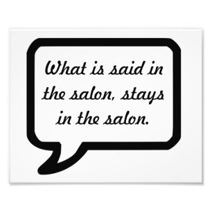 Wat er in de salon staat, blijft in de salonpool s foto afdruk