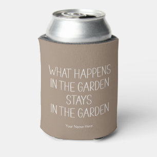 Wat er in de tuin gebeurt blijft humoristisch grap blikjeskoeler