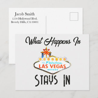 Wat er in Vegas gebeurt, blijft in Las Vegas Night Briefkaart