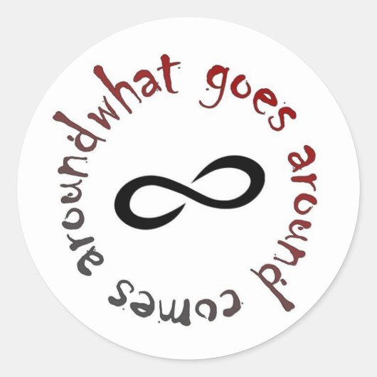 Wat er omgaat, komt om ronde sticker (Voorkant)