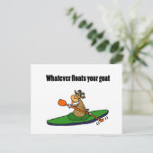 Wat er ook drijft op je geit Kayaking Cartoon Briefkaart (Staand voorkant)