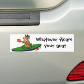 Wat er ook drijft op je geit Kayaking Cartoon Bumpersticker (Op auto)