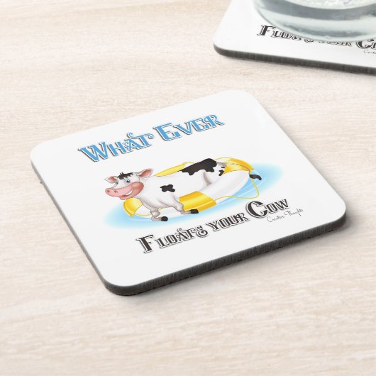 Wat er ook drijft Uw Koe Onderzetter (Linkerzijde)