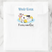 Wat er ook drijft Uw Koe Vierkante Sticker (Tas)