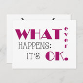 Wat er ook gebeurt, dagelijkse affirmatie flash Ka Feestdagenkaart (Voorkant / Achterkant)