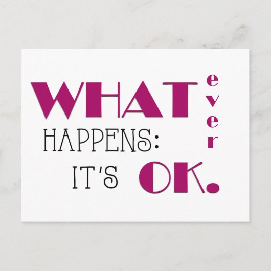 Wat er ook gebeurt, dagelijkse affirmatie flash Ka Feestdagenkaart (Voorkant)