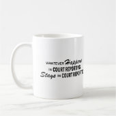 Wat er ook gebeurt - gerechtelijke verslaglegging koffiemok (Links)