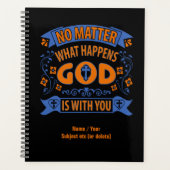 Wat er ook gebeurt, God is met jou in het zwart Planner (Voorkant)