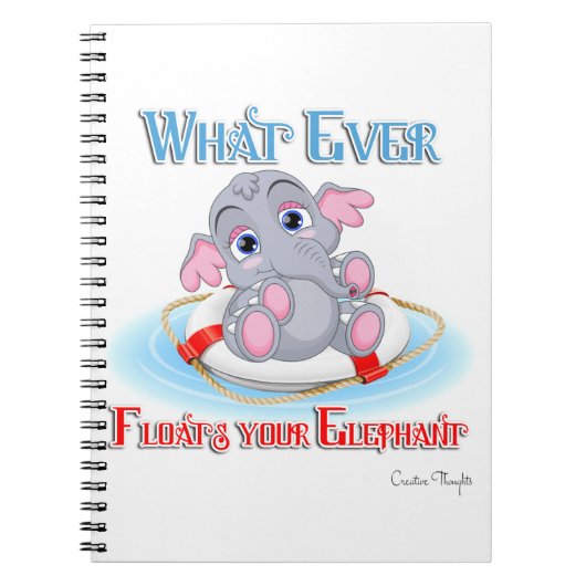 Wat er ook op drijft... je Baby olifant Notitieboek (Voorkant)