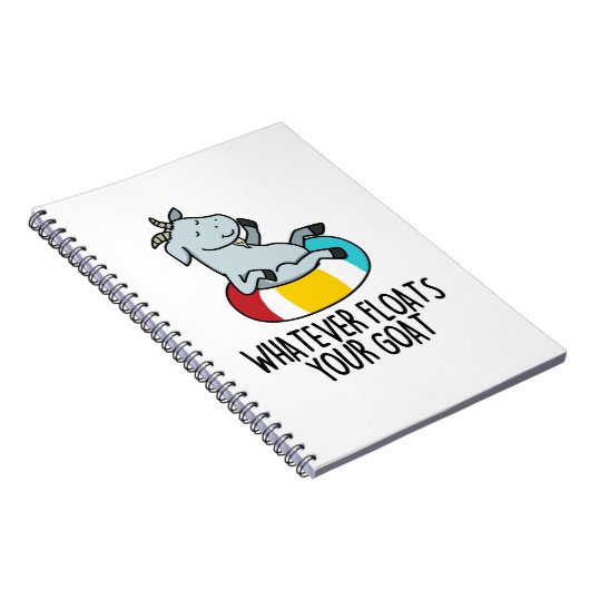 Wat er ook op drijft je geit grappige dierenbont notitieboek (Rechterzijde)