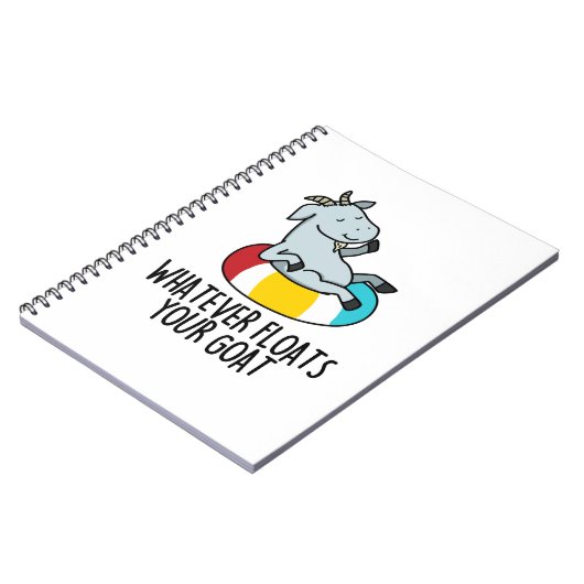 Wat er ook op drijft je geit grappige dierenbont notitieboek (Linkerzijde)