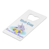 Wat er ook op drijft je gelukkige olifant creditkaart flessenopener (Achterkant Gekanteld)