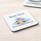 Wat er ook op drijft je gelukkige olifant drankjes onderzetter (Linkerzijde)