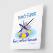 Wat er ook op drijft je gelukkige olifant vierkante klok (Hoek)