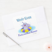 Wat er ook op drijft je gelukkige olifant vierkante sticker (Envelop)