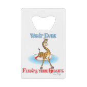 Wat er ook op drijft Uw Giraffe Creditkaart Flessenopener (Voorkant)