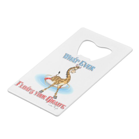 Wat er ook op drijft Uw Giraffe Creditkaart Flessenopener (Achterkant Gekanteld)