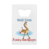 Wat er ook op drijft Uw Giraffe Creditkaart Flessenopener (Achterkant)