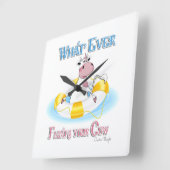 Wat er ook op drijft Uw Koe 2 Vierkante Klok (Hoek)