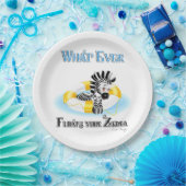 Wat er ook op drijft Uw Zebra 3 Papieren Bordje (Feest)
