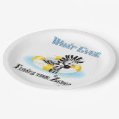 Wat er ook op drijft Uw Zebra 3 Papieren Bordje (Gekanteld)