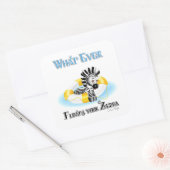 Wat er ook op drijft Uw Zebra 3 Vierkante Sticker (Envelop)