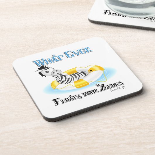 Wat er ook op drijft Uw Zebra 4 Bier Onderzetter (Linkerzijde)